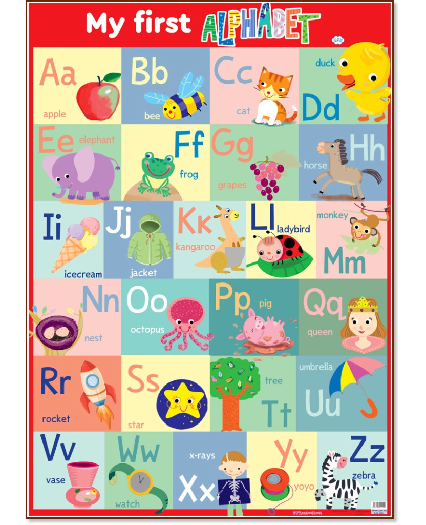 Стенно учебно табло: My first alphabet Стенно учебно табло: My first alphabet - 50 х 70 cm - табло