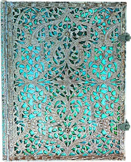  Paperblanks Maya Blue - 18 x 23 cm   Silver Filigree - 