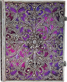  Paperblanks Aubergine - 18 x 23 cm   Silver Filigree - 