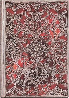  Paperblanks Garnet - 13 x 18 cm   Silver Filigree - 